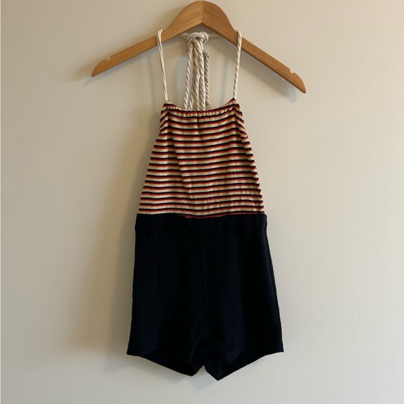 Vintage 1930s All Wool Swimaway One Piece Striped Swimsuit - Picture 1 of 17